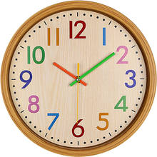 12 Polegada relógio colorido número crianças relógio de parede silencioso grande decoração não ticking relógios de parede estilo vintage quartzo bateria operado 2024 - compre barato