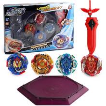 Conjunto de beyblade de brinquedo, caixa de armazenamento bayblade arena bayblade metal fusion 4d, com lançador giratório top stadium 2024 - compre barato