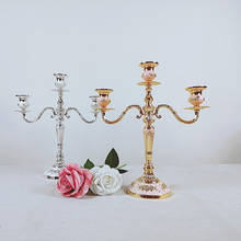 Metal Candelabra Retro Candlestick Candle Holder 3 Stands Candlelight Dinner Wedding Gift Home Wedding Decor 2024 - buy cheap