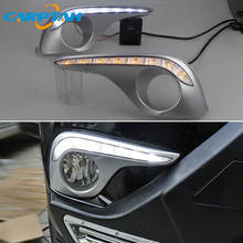 12V Car LED DRL Daylihgts For Toyota Highlander 2012 2013 2014 Yellow Turn Signal Daytime Running Lights Auto Fog Lamp 2024 - buy cheap