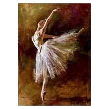 Pintura de diamantes de bailarina de Ballet, bordado artesanal, punto de cruz, decoración del hogar, 5D, 40x30cm 2024 - compra barato