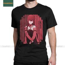 Men's T-Shirts Makise Kurisu Red Steins Gate T Shirt Anime Cotton Tee Short Sleeve Kurisu Okabe Manga Daru Rintaro Game Tops 2024 - buy cheap