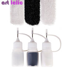 Juego de 3 botellas de polvo de purpurina para uñas, pigmento cromado para decoración de manicura, terciopelo, color blanco y negro 2024 - compra barato