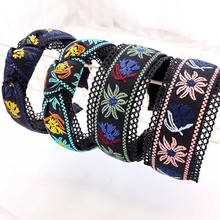 2020 Vintage Embroidery Flower National Bezel Hair Band Women Headband Girls Hair Accessories Haar Hair Clips opaska do wlosow 2024 - buy cheap