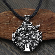 Vintage Men Antique Golden Viking Warrior Odin Anchor Necklace Accessories Cross Crow Pendant Stainless Steel Chain Male Jewelry 2024 - buy cheap