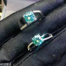 KJJEAXCMY fine jewelry green Mosang Diamond 925 sterling silver new Couple women men ring support test luxury 2024 - buy cheap