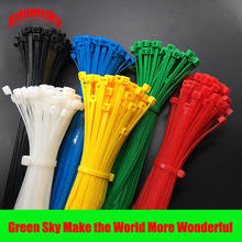 Bridas para cables de nailon con autobloqueo, 5x100mm, 12 pulgadas, rojo, amarillo, azul, verde, 300 unids/lote 2024 - compra barato