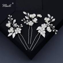 Miallo Fashion Flower Crystal Hair Pins for Women Silver Color Wedding Bridal Hair Accessories Jewelry Hairpin Clips Headpiece 2024 - buy cheap