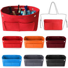 Multi-functional Felt Makeup Bag Insert Handbag Home Travel Storage Organizer Cosmetic Bag Girl Toiletry Insert Storage Bags 2024 - buy cheap