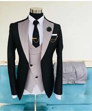 New Costume Slim Fit Men Suits Slim Fit Business Suits Groom Black Tuxedos for Formal Wedding Suit Jacket Pant Vest 3 Pieces 2024 - buy cheap