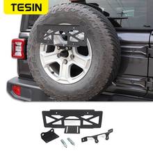 Tesin suporte da placa de registro do pneu, suporte traseiro de metal para jeep wrangler jl 2018 2019 2020 2024 - compre barato