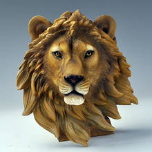 Cabeça de animal decoração da parede bar adega de vinho cabeça de leão simulação escultura decoração criativa resina artesanato besta cabeça parede estátua 2024 - compre barato