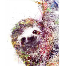 New Diamond Embroidery Animal sloth 5d Diamond Painting Full Square round Rhinestones Portraits Picture Mosaic home decor 2024 - buy cheap