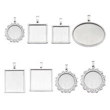 Julie Wang 8PCS Stainless Steel Cabochon Base Setting Charms Mix Round Oval Square Rectangle Blank Tray Bezel Jewelry Making 2024 - buy cheap