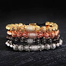 Classic Men Bracelet Homme Jewelry Crown Charms Luxury Macrame Beads Bracelets For Women Pulseira Masculina Feminina Gifts 2024 - buy cheap