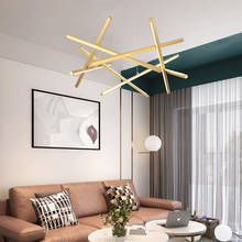 Lámpara minimalista de estilo nórdico para sala de estar, lámpara creativa para dormitorio o comedor, lámpara de lujo con personalidad dorada 2024 - compra barato