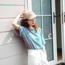 Camisetas de manga corta de gran tamaño para mujer, ropa Kawaii de estilo coreano Vintage, sudaderas de estética Harajuku, de algodón 2024 - compra barato