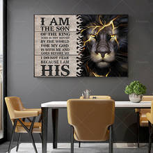 I Am Of The King Lion, I Do't Fear Because I Am His póster, regalo para hijo, regalo para Papá. Decoración del hogar impresiones artísticas de pared 2024 - compra barato