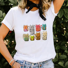 Cute Cats Printed 100%Cotton Women's T Shirt Cat Mom Life TShirt Summer Funny Casual O-Neck Short Sleeve Tops Pet Lover Tee 2024 - buy cheap