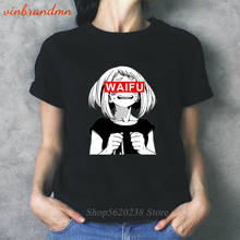 Camiseta de Anime de Waifu para mujer, 100% algodón, cuello redondo, Vintage, Harajuku, Hip Hop, camisetas, camiseta Ahegao Waifu 2024 - compra barato