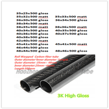 500mm 3k Carbon Fiber Tube/Pipe  35mm 36mm 38mm 40mm 42mm 44mm 45mm 46mm 48mm (Roll Wrapped) Light Weight, High  Strength 2024 - buy cheap