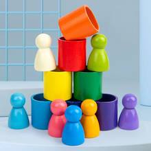 Newest Baby Wood Rainbow House Tree Dolls Mini Stacker Blocks Toys Rainbow Bars Block Small Size Creactive Toy Table Games Gift 2024 - buy cheap