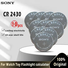 Батарейки кнопочные Sony CR2430 CR 2430, Литиевые Батарейки для часов, игрушек, слуховых аппаратов, 3 в, 10 шт. 2024 - купить недорого