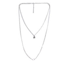 1pc Punk Double Layer Lock Chain Pendant Choker Necklace Jewelry Gift For Men Women Unisex Chain Necklace 2024 - buy cheap