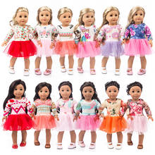 Boneca roupas para 18 polegada menina boneca vestido apto para boneca vestido bebê menina presentes de natal boneca acessórios 2024 - compre barato