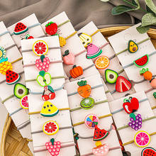 10PCS/Set Sweet Fruit Vegetable Elastic Girls Cute Hair Bands Kids Ponytail Holder Lovely Rubber Bands Fashion Hair Accessories 2024 - buy cheap
