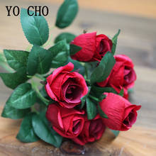 Red Rose Artificial Flowers Silk Bouquet Small Bunch Rose Flores for Wedding Table Decor Fake Flowers White for Home Table Decor 2024 - buy cheap