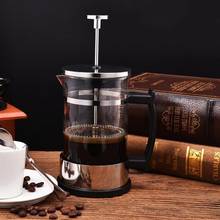 Tetera de vidrio de acero inoxidable, cafetera francesa, percolador de té, émbolo de prensa de filtro, cafetera Manual de Espresso de 350ml 2024 - compra barato