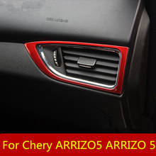 Lentejuelas de salida de aire para panel de instrumentos, marco brillante de acero inoxidable, lentejuelas decorativas, accesorios de coche para Chery ARRIZO5, llegada 5 2024 - compra barato