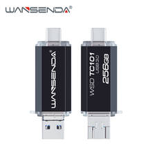 WANSENDA USB Flash Drive 3 in 1 USB3.0 & Type-C & Micro USB Stick OTG Pen Drive 32GB 64GB 128GB 256GB Pendrives for Android/PC 2024 - buy cheap