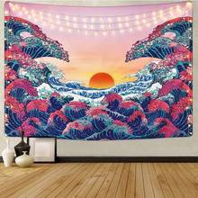 Natural Scenery Ocean Sunset Tapestry Wall Hanging Hippie Tapestry Wall Carpet ArtCloth Thin Backdrop Decor Psychedelic Tapestry 2024 - buy cheap