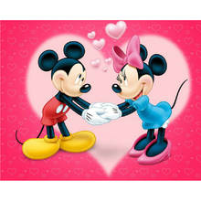 Pintura diamante da disney 5d mickey minnie ponto cruz kits, mosaico decoração da casa bordado quadrado inteiramente redondo 2024 - compre barato