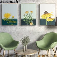 Modern Sunflower Flower Canvas Poster Sunshine Yellow Chrysanthemum Painting Wall Art Nordic Home Room Decoration 2024 - buy cheap