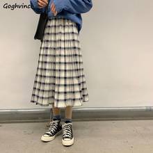 Skirts Women Ankle-length A-line Plaid Korean Style Stylish Comfortable Chic High Street Cute Simple Casual Loose Hot Sale Lady 2024 - buy cheap