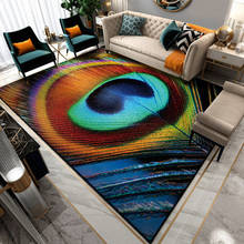 Nordic Simple style carpet Modern Geometric 3D Peacock feather Print Carpets for living room bedroom Area Rugs Factory wholesale 2024 - buy cheap