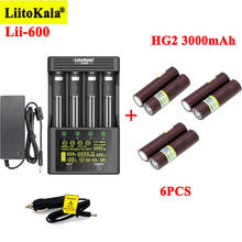 LiitoKala-baterías recargables HG2 de 3000mAh, cargador de batería de Lii-600 para 3,7 V, Ion de litio, 18650, 21700, 26650, 1,2 V, AA, NiMH, 6 uds. 2024 - compra barato