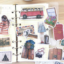 19Pcs/Pack Watercolor Travel Bus Sticker DIY Craft Scrapbooking Album Junk Journal Planner Decorative Stickers 2024 - buy cheap