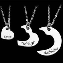 Personalized Necklace Fashion Stainless Steel Jewelry Family Heart and Heart Pendant Custom Name Date Necklace 2024 - buy cheap