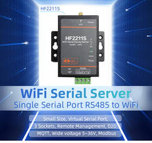 Hf2211s-porta serial virtual rs485 para wi-fi, conversor de servidor/modbus, tcp ip, com controle remoto, 5 ~ 36vdc 2024 - compre barato