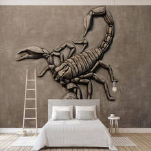 milofi custom large wallpaper mural 3D three-dimensional relief scorpion background wallpaper mural 2024 - buy cheap