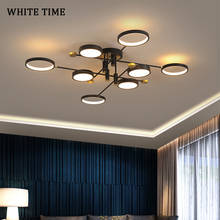 Современная светодиодная Люстра для дома, потолочный светильник с металлическим и акриловым корпусом для гостиной, столовой, спальни 2024 - купить недорого