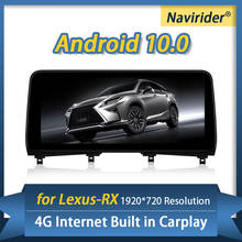 Автомагнитола для Lexus RX 200t RX200t 2020 RX300 RX330 RX350 RX400h RX450h RX350L RX450hL с GPS-навигацией, 4 Гб ОЗУ, Android 10 2024 - купить недорого