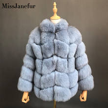 Luxury Genuine Real Fox Fur Jackets&Coats With Fox Fur Collar For Ladies Short Fox Fur Outerwear In Fur Garments 2024 - buy cheap