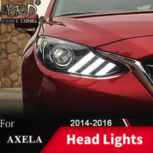 Lâmpada de cabeça para o carro mazda 3 axela 2014-2017 faróis luzes de nevoeiro dia running luz drl h7 led bi xenon lâmpada acessório do carro 2024 - compre barato