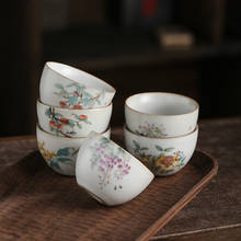 Jingdezhen copo de chá estilo chinês copo de cerâmica retrô copo pessoal único pu'er conjunto de chá copo de chá 2024 - compre barato