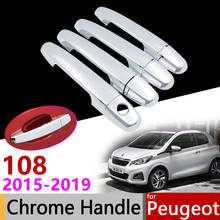 Acessórios do carro porta exterior chrome lidar com capa para peugeot 108 2015 ~ 2019 2016 2017 2018 de luxo conjunto guarnição protetora adesivos 2024 - compre barato